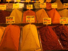 Turkey,Istanbul,Sultanahmet,Spice Bazaar,Spice Shop Display