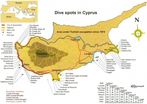 Maps dive site Cyprus