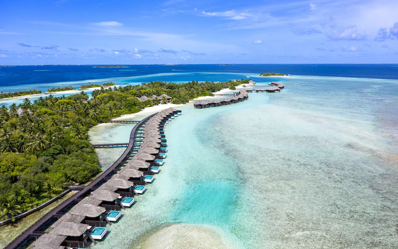 Water Bungalows Aerial View