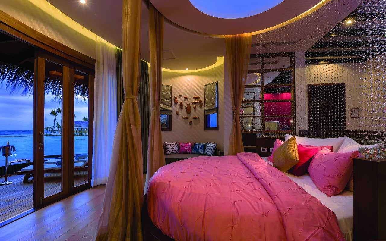 OBLU SELECT at Sangeli - Honeymoon Water Suites with Pool - Bedroom Side View-min